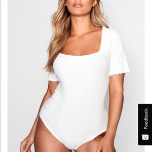 White ribbed bodysuit